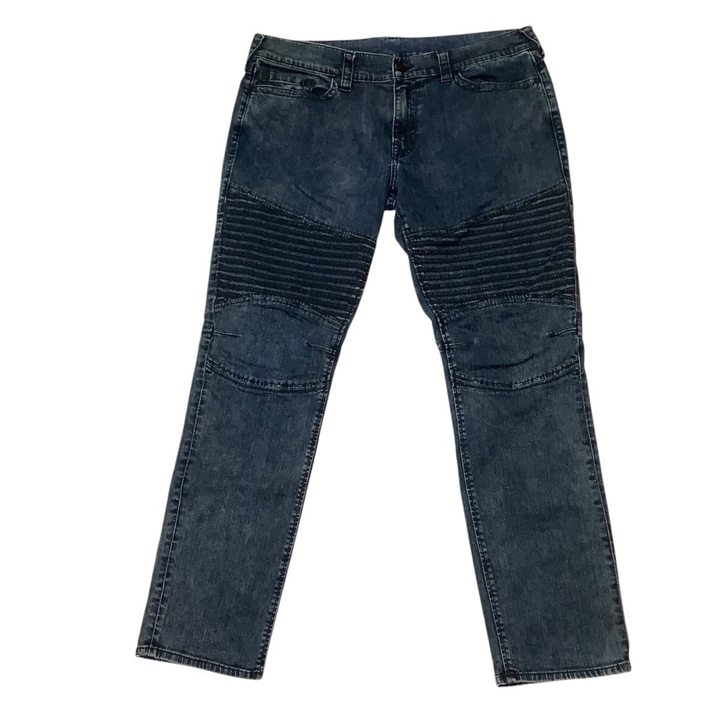 True Religion Men’s Geno Moto Relaxed Slim Coverstitch Size 40